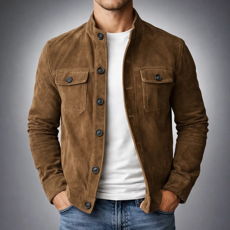 Jenson Collection | Suede Jacket with Smooth Lining | Timeless Design for Comfort