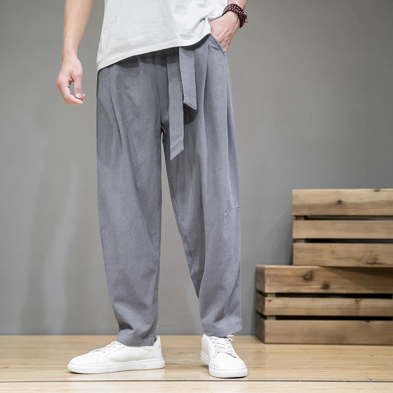 Linen Essential | Men's Linen Pants with Loose Fit & Breathable Design | Stylish Comfort for Summer Days