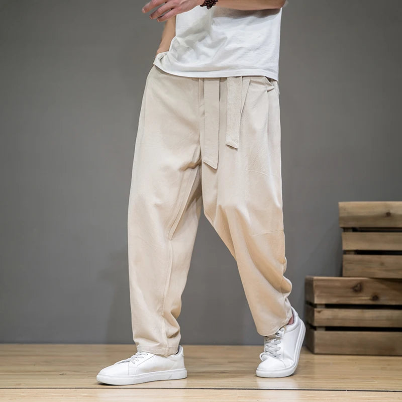 Linen Essential | Men's Linen Pants with Loose Fit & Breathable Design | Stylish Comfort for Summer Days