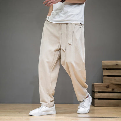 Linen Essential | Men's Linen Pants with Loose Fit & Breathable Design | Stylish Comfort for Summer Days