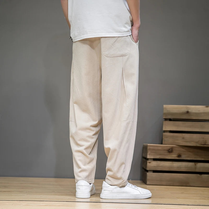 Linen Essential | Men's Linen Pants with Loose Fit & Breathable Design | Stylish Comfort for Summer Days