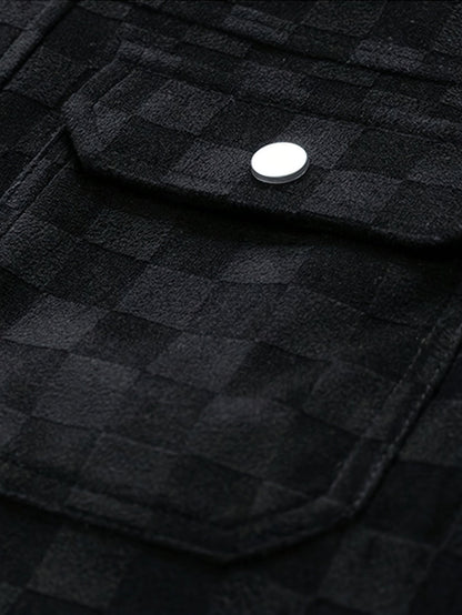 Mavrick Collection | Checkered Suede Jacket with Lightweight Design | Elegant Layering for Modern Style