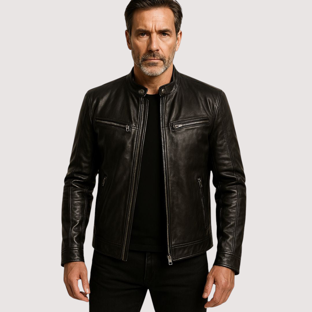 Mitchell | Men's Leather Jacket with Classic Biker Style | Timeless Versatility for Every Occasion
