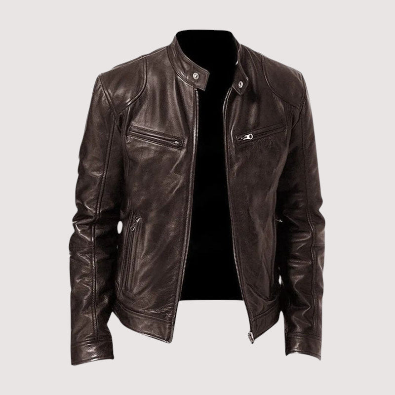 Mitchell | Men's Leather Jacket with Classic Biker Style | Timeless Versatility for Every Occasion