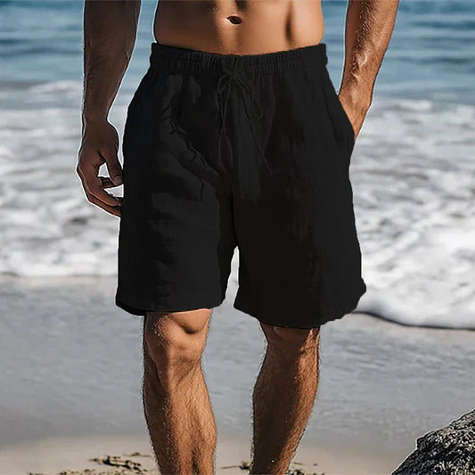 Summer Essentials | Men's Swim Trunks with Drawstring Waist & Side Pockets | Comfortable Knee-Length Shorts for Beach and Pool