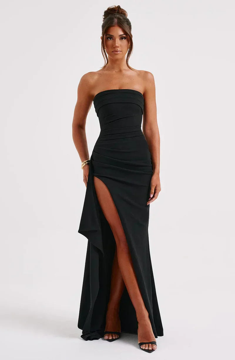 Timeless Charm | Off-Shoulder Maxi Dress with Twisted Detail | Elegant Long Dress for Women