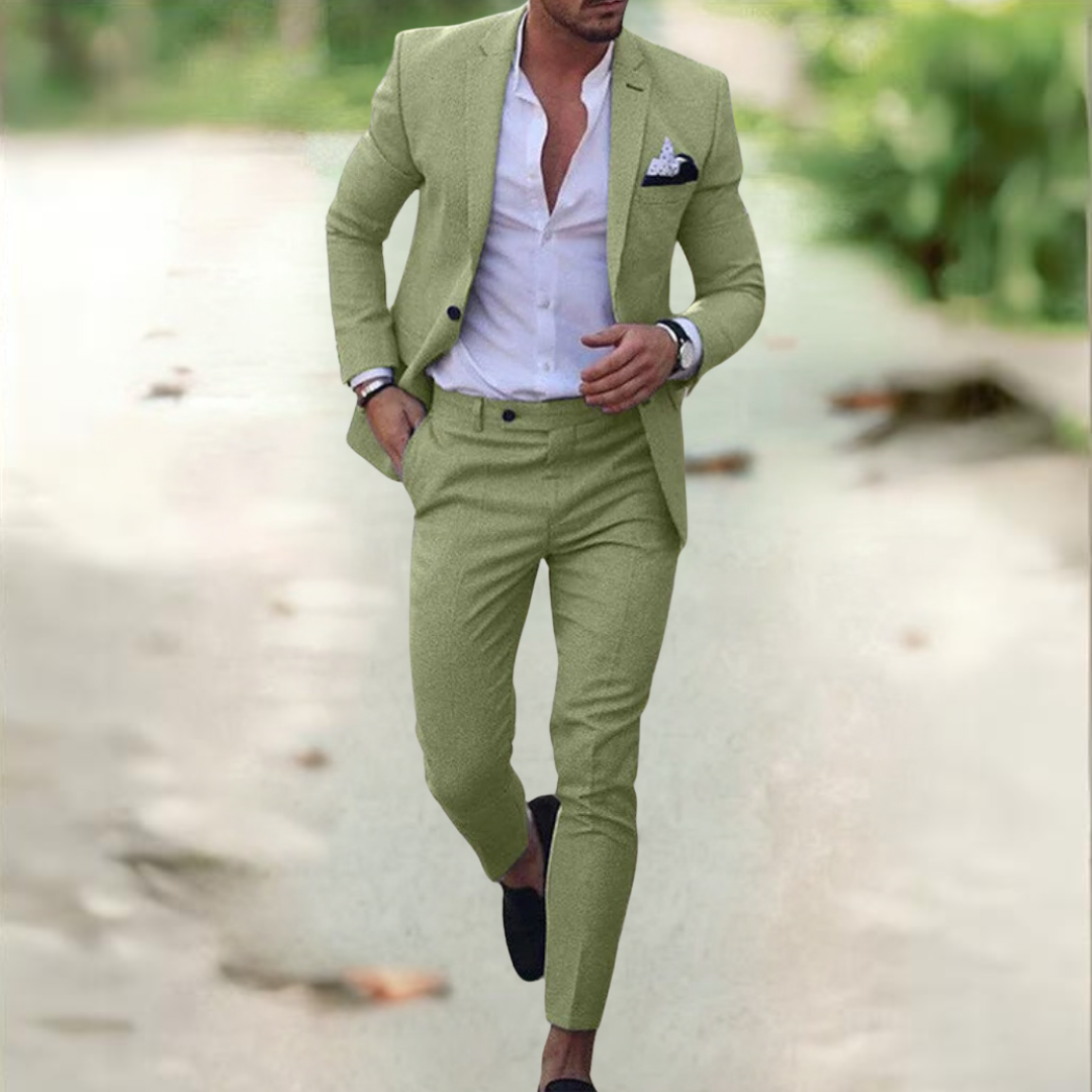Viktor | Men's Linen Suit Set with Tailored Fit | Stylish Jacket & Pants for Professional Elegance