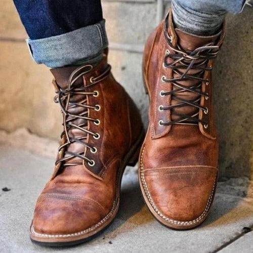 Vintage Ankle Boots | Men's Boots with Adjustable Straps | Comfortable Footwear for Everyday Wear
