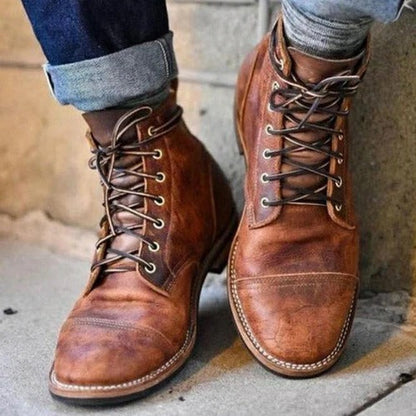 Vintage Ankle Boots | Men's Boots with Adjustable Straps | Comfortable Footwear for Everyday Wear