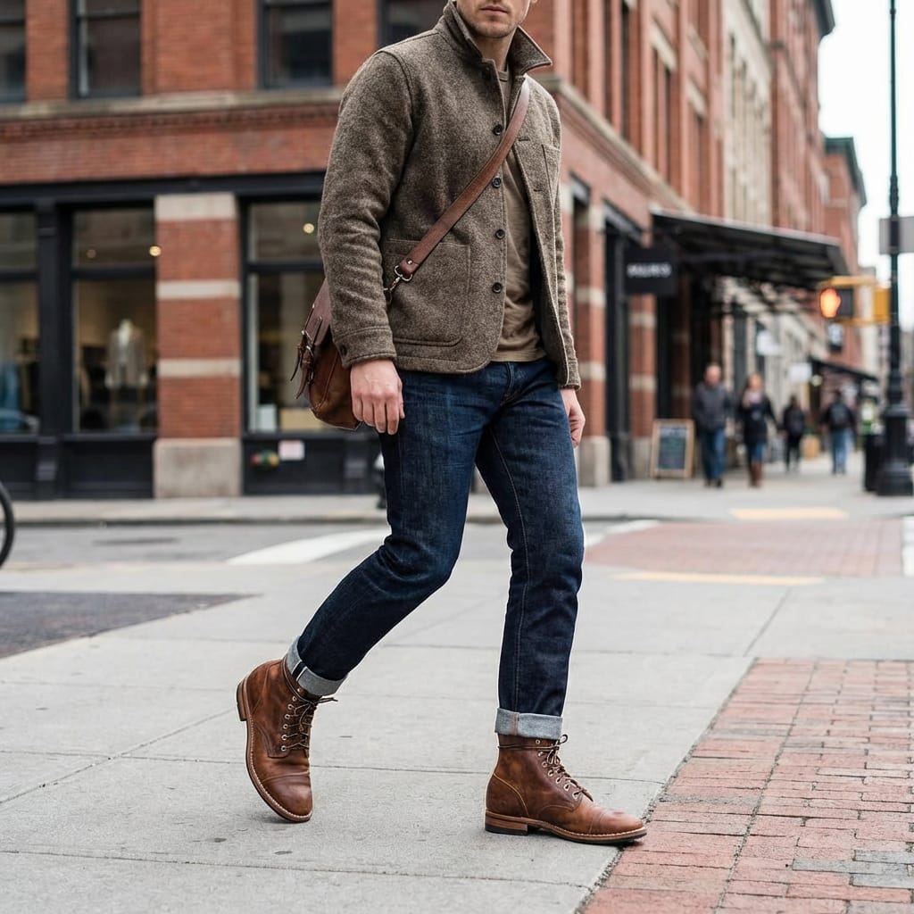 Vintage Ankle Boots | Men's Boots with Adjustable Straps | Comfortable Footwear for Everyday Wear