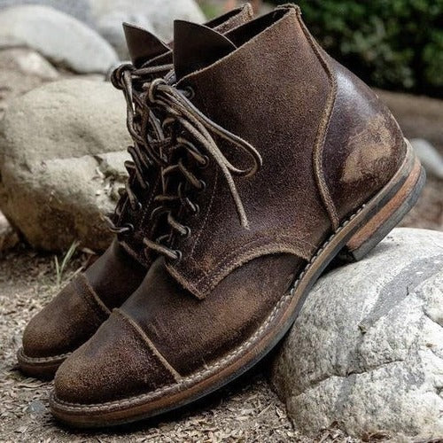 Vintage Ankle Boots | Men's Boots with Adjustable Straps | Comfortable Footwear for Everyday Wear